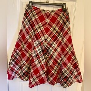 Jones New York Red and Black Plaid A-Line Skirt